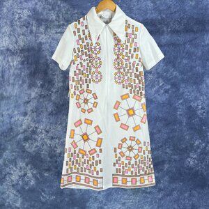 Vintage 1960s Geometric Pattern Dress